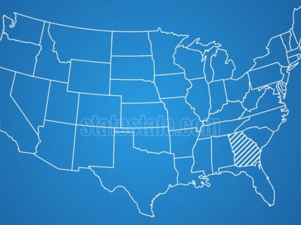 Comprehensive United States map with state names and landmarks